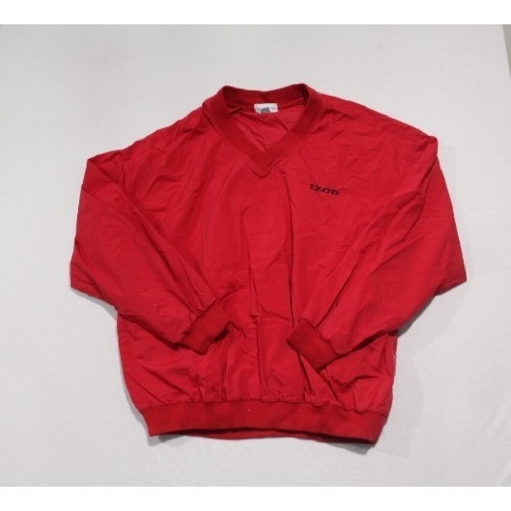 Izod Men Red Jacket Vintage Casual Size Large